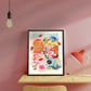 Wildflower Print, Flower Bouquet Print, French Art Print, Floral Print, Botanical Print, Bedroom, A5, A4, A3, A2, A1, A0, Cream, Pastel,