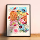 Wildflower Print, Flower Bouquet Print, French Art Print, Floral Print, Botanical Print, Bedroom, A5, A4, A3, A2, A1, A0, Cream, Pastel,