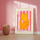 Pink Vase Art Print, Colourful Quirky Handrawn Art, Gluggle Jug, Colourful Art, Bright Colourful Art Print, Modern Art Print, Gallery Wall,