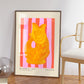 Pink Vase Art Print, Colourful Quirky Handrawn Art, Gluggle Jug, Colourful Art, Bright Colourful Art Print, Modern Art Print, Gallery Wall,
