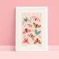 Love Bugs / Butterfly Art Print / Love Art Print / Pink Art / Gallery Wall Art / Gallery Print / Kitchen Art / Bedroom Art