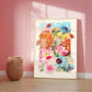 Wildflower Print, Flower Bouquet Print, French Art Print, Floral Print, Botanical Print, Bedroom, A5, A4, A3, A2, A1, A0, Cream, Pastel,