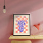 Blue Vase Art Print, Colourful Quirky Handrawn Art, Floral Vase, Colourful Art, Bright Colourful Art Print, Modern Art Print, Gallery Wall,