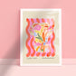 Vase Art Print, Colourful Quirky Handrawn Art, Floral Jug, Colourful Art, Bright Colourful Art Print, Modern Art Print, Gallery Wall,