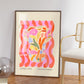 Vase Art Print, Colourful Quirky Handrawn Art, Floral Jug, Colourful Art, Bright Colourful Art Print, Modern Art Print, Gallery Wall,