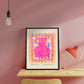 Pink Vase Art Print, Colourful Quirky Handrawn Art, Floral Vase, Colourful Art, Bright Colourful Art Print, Modern Art Print, Gallery Wall,