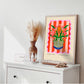 Striped Floral Vase, Colourful Quirky Handrawn Art, Jug, Colourful Art, Bright Colourful Art Print, Modern Art Print, Gallery Wall,