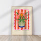 Striped Floral Vase, Colourful Quirky Handrawn Art, Jug, Colourful Art, Bright Colourful Art Print, Modern Art Print, Gallery Wall,
