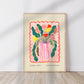 Pink Striped Vase | Unframed