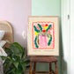 Pink Striped Vase | Unframed