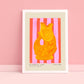 Pink Vase Art Print, Colourful Quirky Handrawn Art, Gluggle Jug, Colourful Art, Bright Colourful Art Print, Modern Art Print, Gallery Wall,