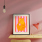 Pink Vase Art Print, Colourful Quirky Handrawn Art, Gluggle Jug, Colourful Art, Bright Colourful Art Print, Modern Art Print, Gallery Wall,