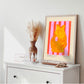 Pink Vase Art Print, Colourful Quirky Handrawn Art, Gluggle Jug, Colourful Art, Bright Colourful Art Print, Modern Art Print, Gallery Wall,