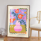 Lilac Maximalist Vase, Colourful Quirky Handrawn Art, Jug, Colourful Art, Bright Colourful Art Print, Modern Art Print, Flowers, Floral