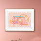Ice Cream Print, Ice Cream Print, Ice Cream Art, Pink Bedroom, Girls Bedroom, Nursery Print, Kids Pastel Art Print, Ice Cream Van, Summer,
