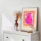 Pink Vase Art Print, Colourful Quirky Handrawn Art, Floral Vase, Colourful Art, Bright Colourful Art Print, Modern Art Print, Gallery Wall,