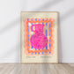 Pink Vase Art Print, Colourful Quirky Handrawn Art, Floral Vase, Colourful Art, Bright Colourful Art Print, Modern Art Print, Gallery Wall,