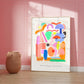 Abstract Shape Print, Maximalist Home Abstract Print, Gallery Wall Print, Colourful Gallery Wall, Bright Colourful Art Print,