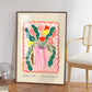Pink Maximalist Floral Vase, Colourful Quirky Handrawn Art, Jug, Colourful Art, Bright Colourful Art Print, Modern Art Print, Gallery Wall,