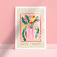 Pink Maximalist Floral Vase, Colourful Quirky Handrawn Art, Jug, Colourful Art, Bright Colourful Art Print, Modern Art Print, Gallery Wall,
