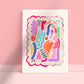 Bright Colourful Abstract Print, Maximalist Home Abstract Print, Gallery Wall Print, Colourful Gallery Wall, Bright Colourful Art Print,