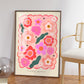 Flower Market, Hand Drawn Abstract Flower Drawing, Floral Art Print, Maximalist Art Print, Colourful Home Decor, Pink Home Decor, Floral Art