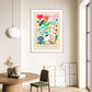 The Earth Laughs, Hand Drawn Abstract Flower Drawing, Floral Art Print, Maximalist Art Print, Colourful Home Decor, Pink Home Decor,