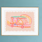 Ice Cream Print, Ice Cream Print, Ice Cream Art, Pink Bedroom, Girls Bedroom, Nursery Print, Kids Pastel Art Print, Ice Cream Van, Summer,