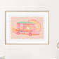 Ice Cream Print, Ice Cream Print, Ice Cream Art, Pink Bedroom, Girls Bedroom, Nursery Print, Kids Pastel Art Print, Ice Cream Van, Summer,