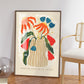 Tulip Vase, Hand Drawn Abstract Flower Drawing, Floral Art Print, Maximalist Art Print, Colourful Home Decor, cool Home Decor, Floral