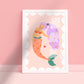 Purple Haired Mermaid | Unframed