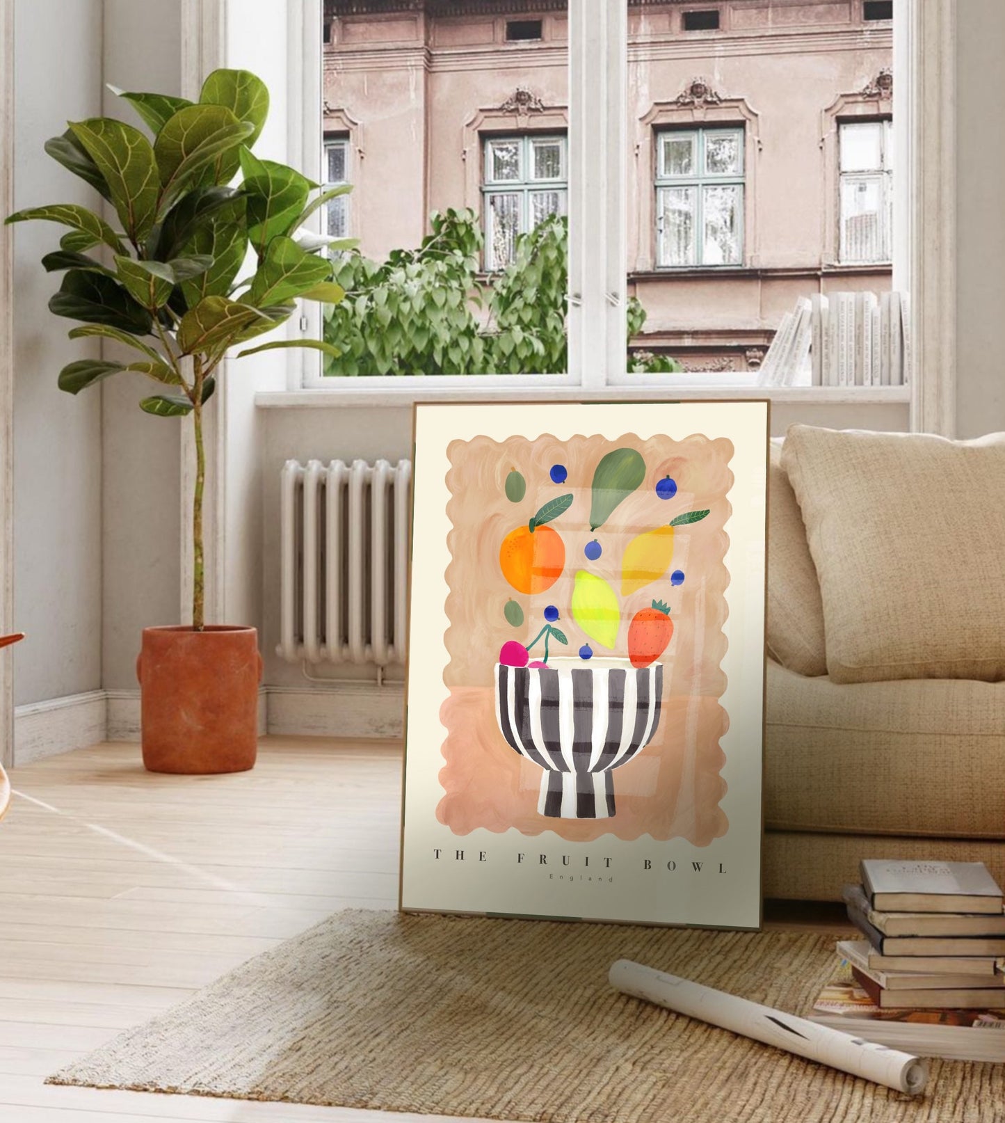 Striped Fruit Bowl | Unframed