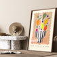 Fruit Bowl, Hand Drawn Fruit Bowl Drawing, Fruit Art Print, Maximalist Art Print, Colourful Home Decor, modern Home Decor, scandi, prints