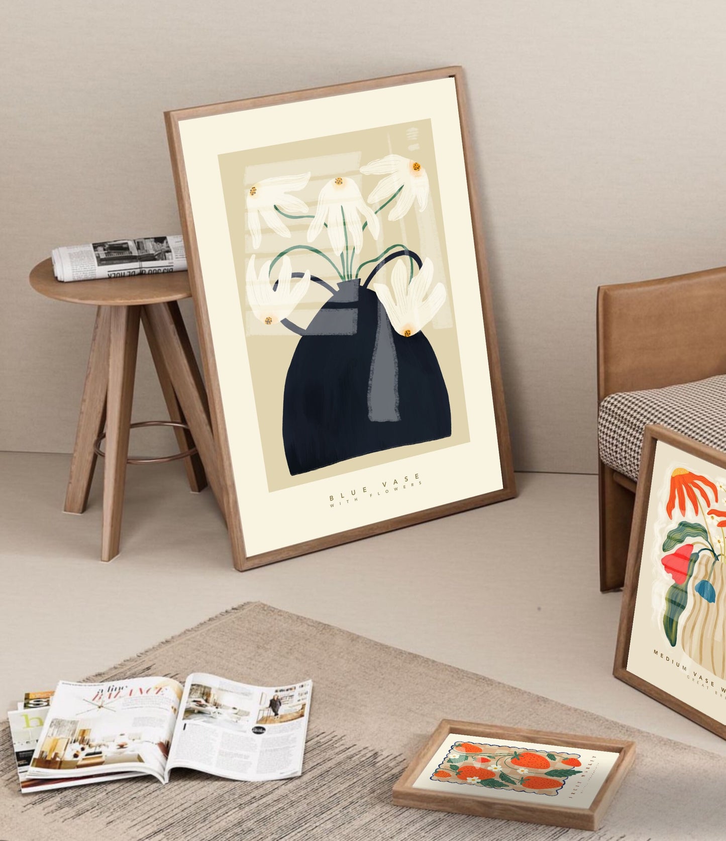 Navy Vase | Unframed