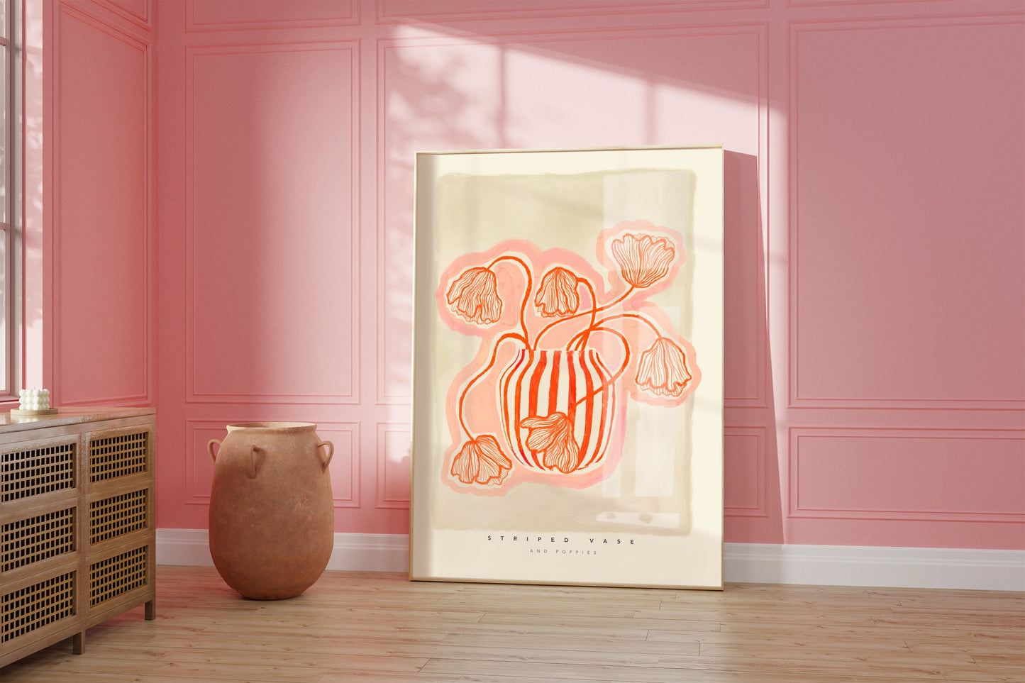 Red Striped Vase | Unframed