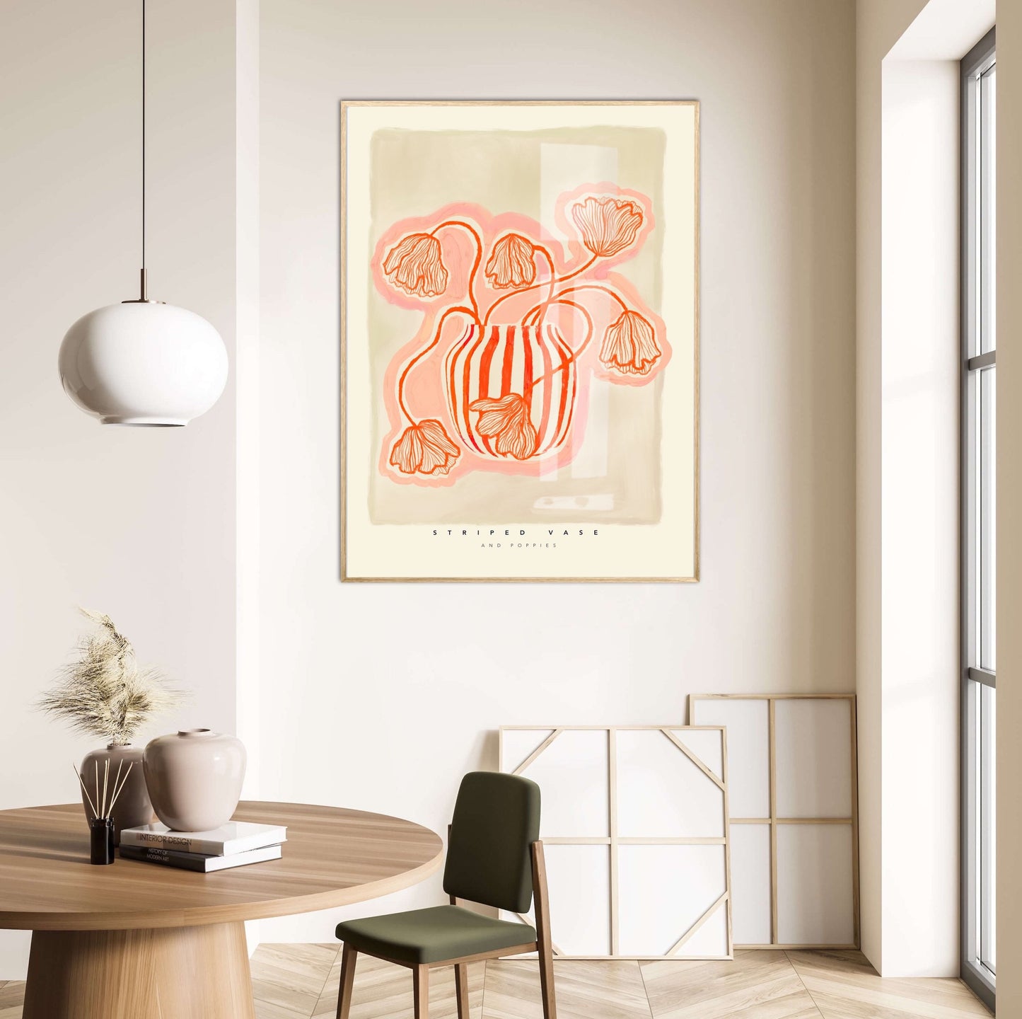 Red Striped Vase | Unframed