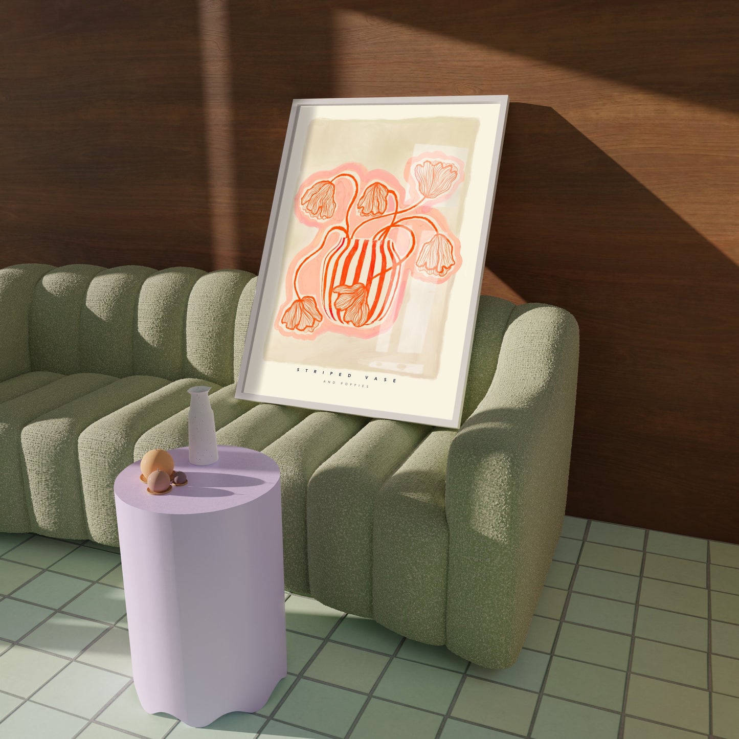 Red Striped Vase | Unframed