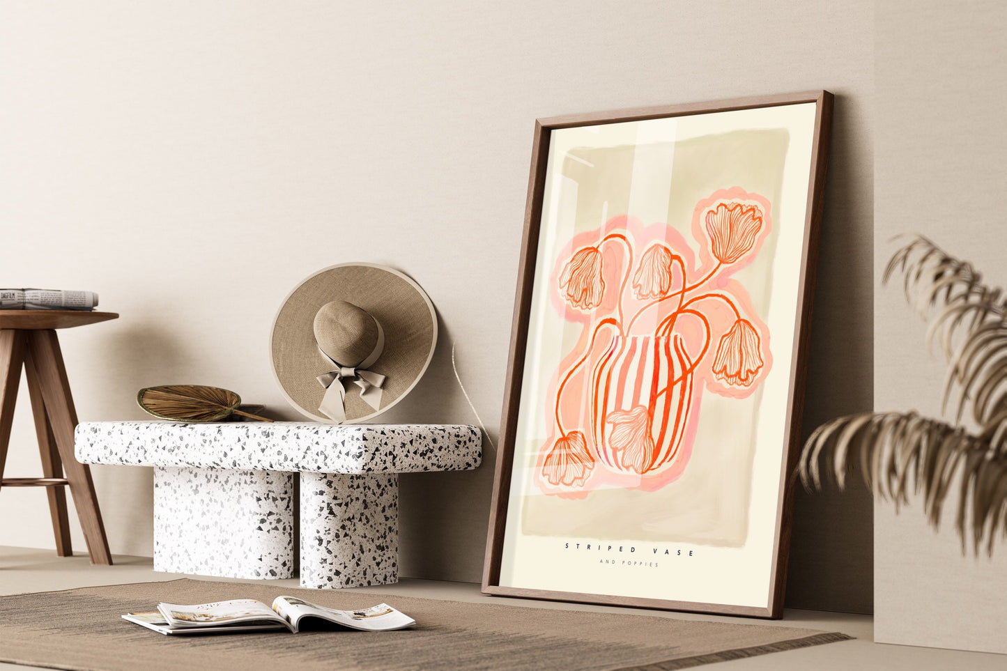 Red Striped Vase | Unframed