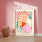 Flower Market Columbia Road, Hand Drawn Abstract Flower Drawing, Floral Art Print, Maximalist Art , Colourful Home Decor, Pink Home, Floral