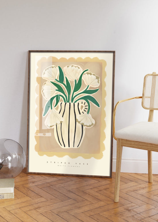 Neutral Floral Vase | Unframed