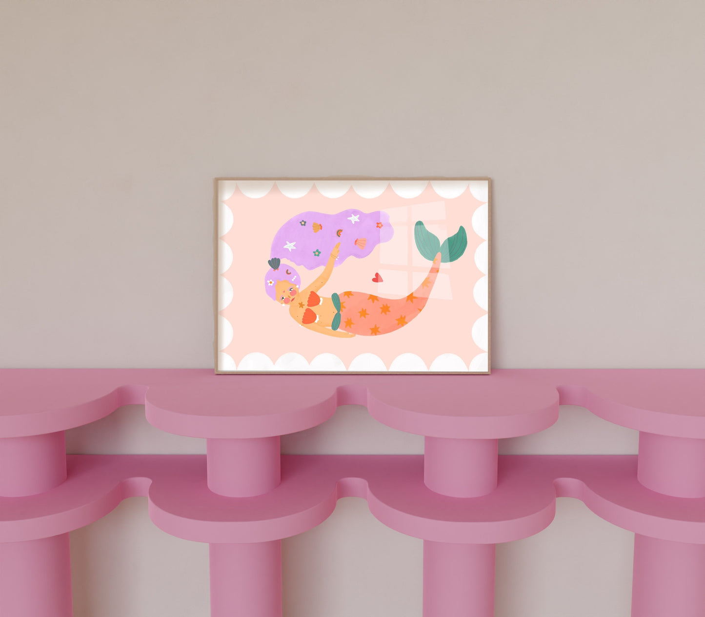Purple Haired Mermaid | Unframed
