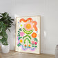 Happy Flower Kids Print / Flower illustration / Eco / Nursery Art / Kids Room / Art / Print / Gifts for Her / kids / Flowers / Colour Pop