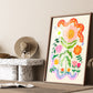 Happy Flower Kids Print / Flower illustration / Eco / Nursery Art / Kids Room / Art / Print / Gifts for Her / kids / Flowers / Colour Pop