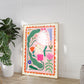 In Bloom, Hand Drawn Abstract Flower Drawing, Floral Art Print, Maximalist Art Print, Colourful Home Decor, Pink Home Decor, Floral Home Art