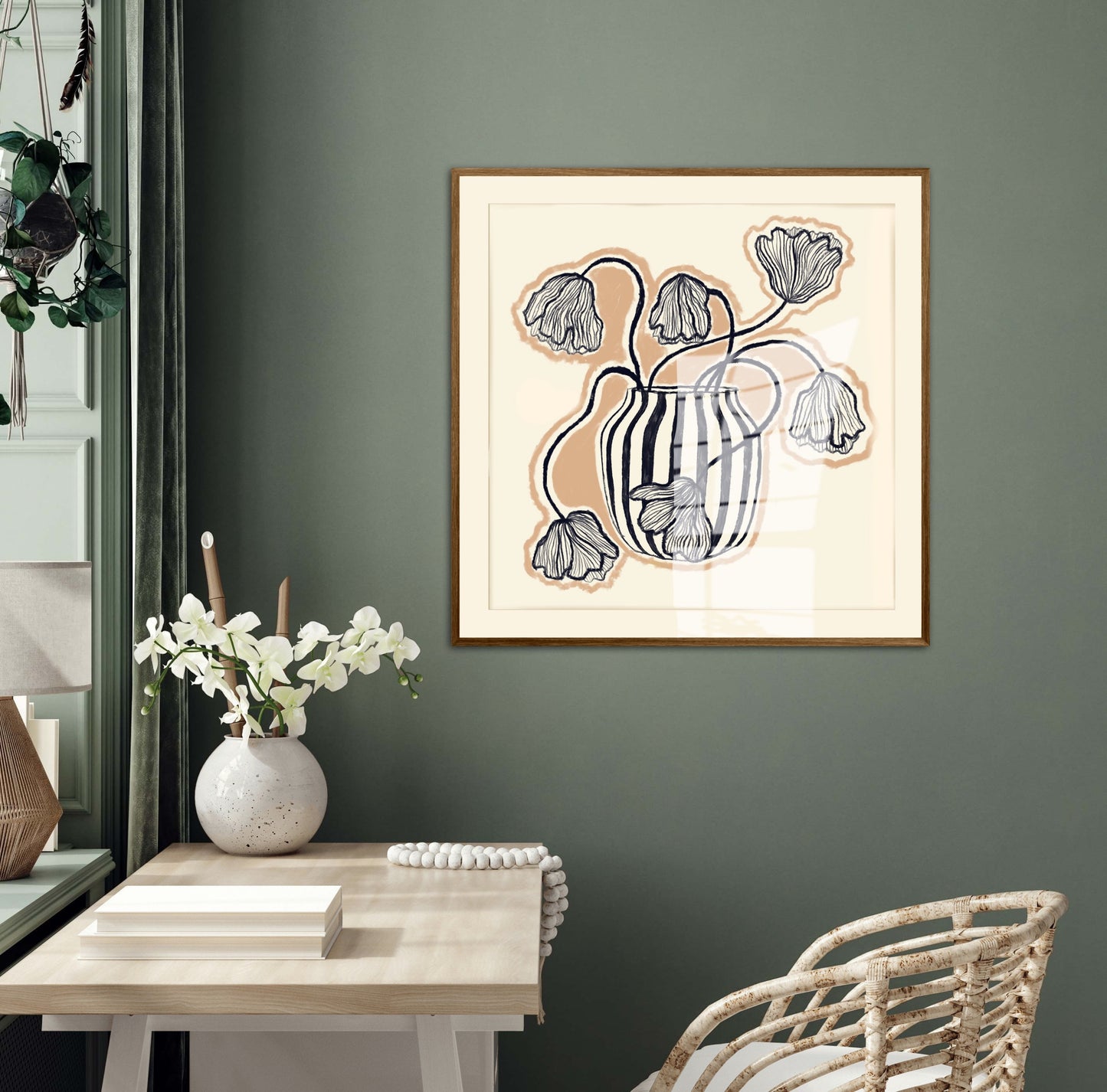 Square Blue Vase | Unframed