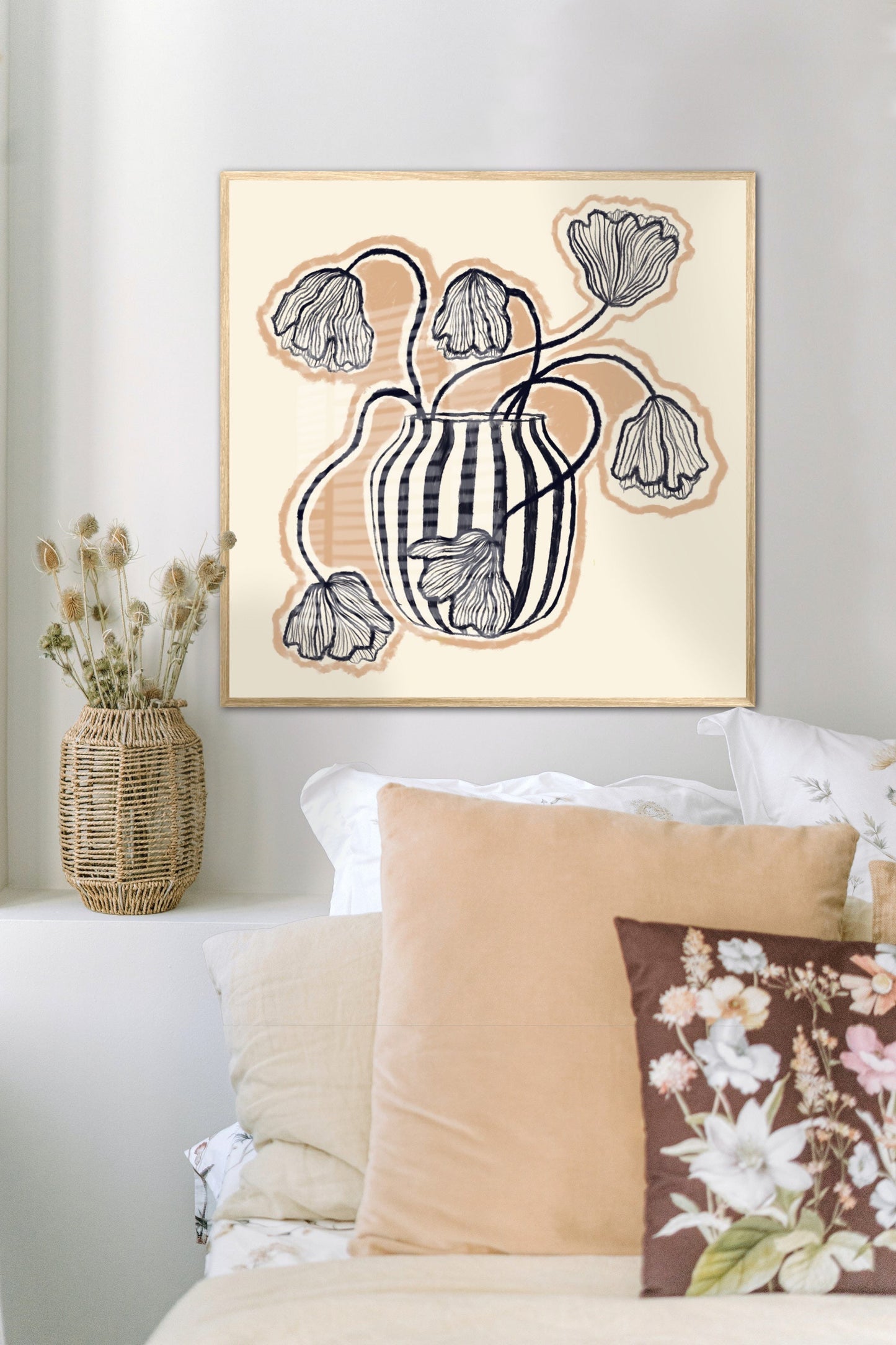 Square Blue Vase | Unframed