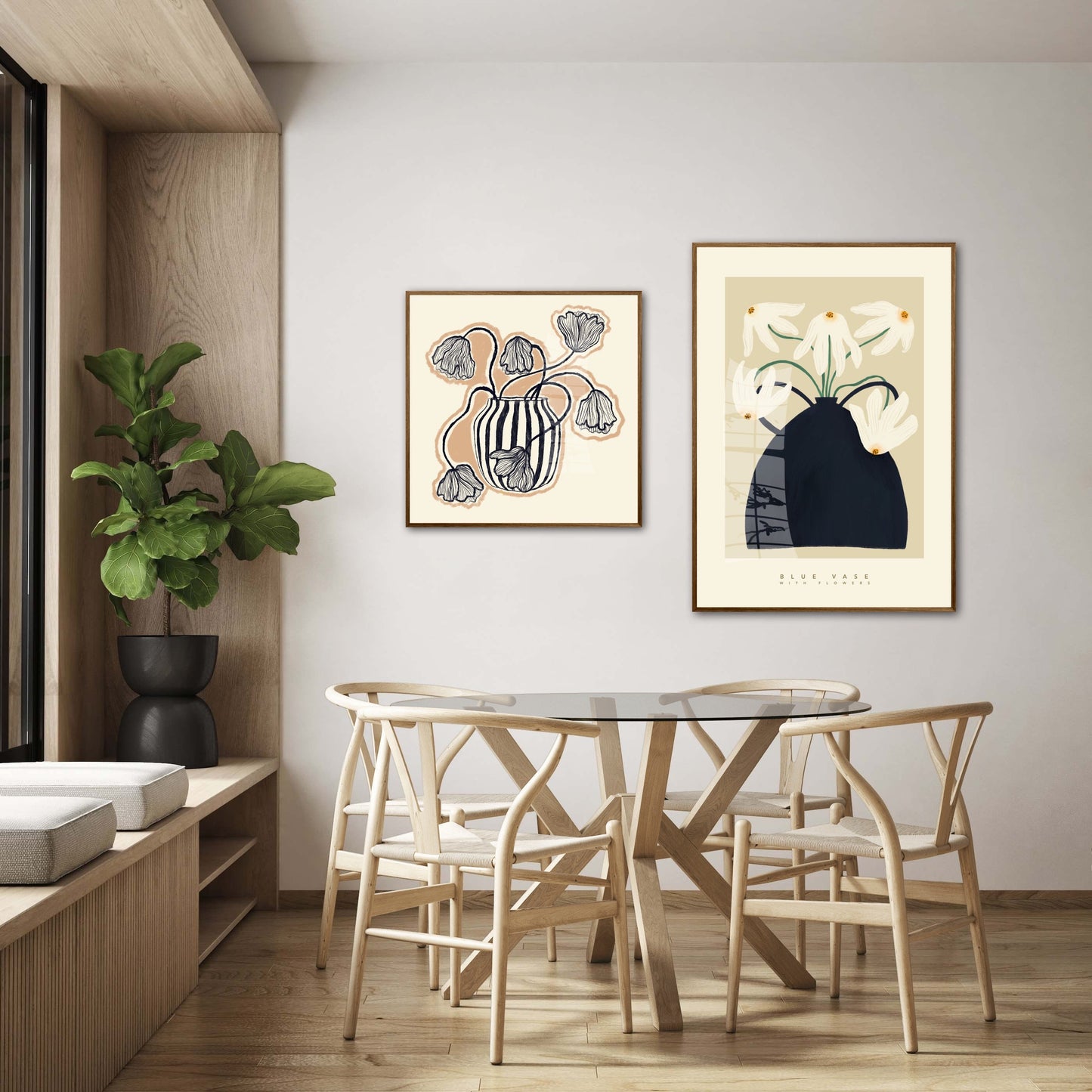 Square Blue Vase | Unframed