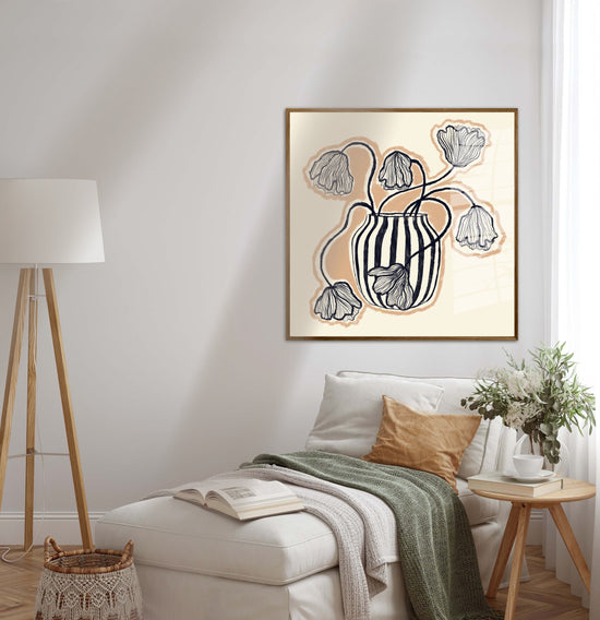 Square Blue Vase | Unframed