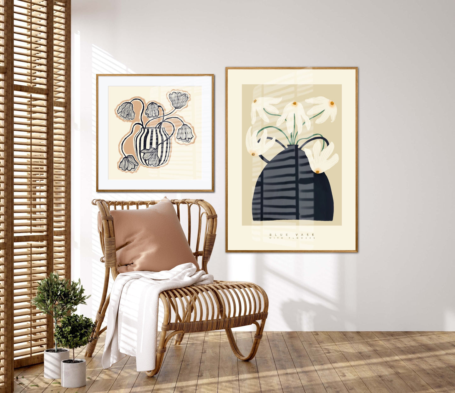Square Blue Vase | Unframed