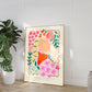 Flower Market Columbia Road, Hand Drawn Abstract Flower Drawing, Floral Art Print, Maximalist Art , Colourful Home Decor, Pink Home, Floral